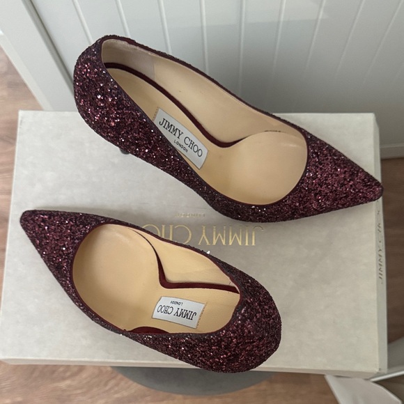 Jimmy Choo Shoes - Jimmy Choo Sparkling Maroon Heels